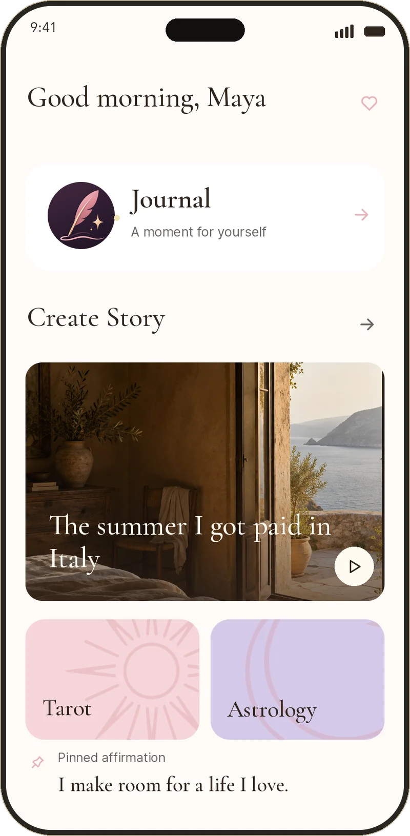 Lumina home with a Daily Dream and journal