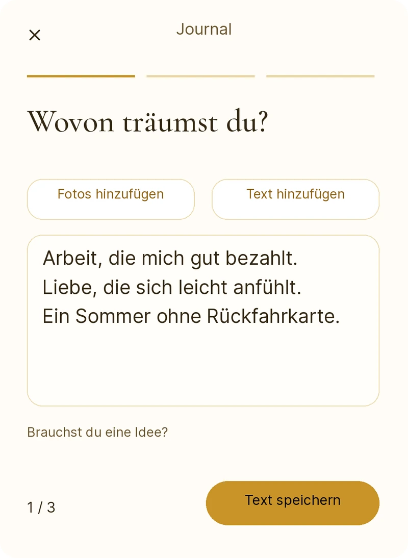 Eine Reflexion über dein Traumleben in else schreiben