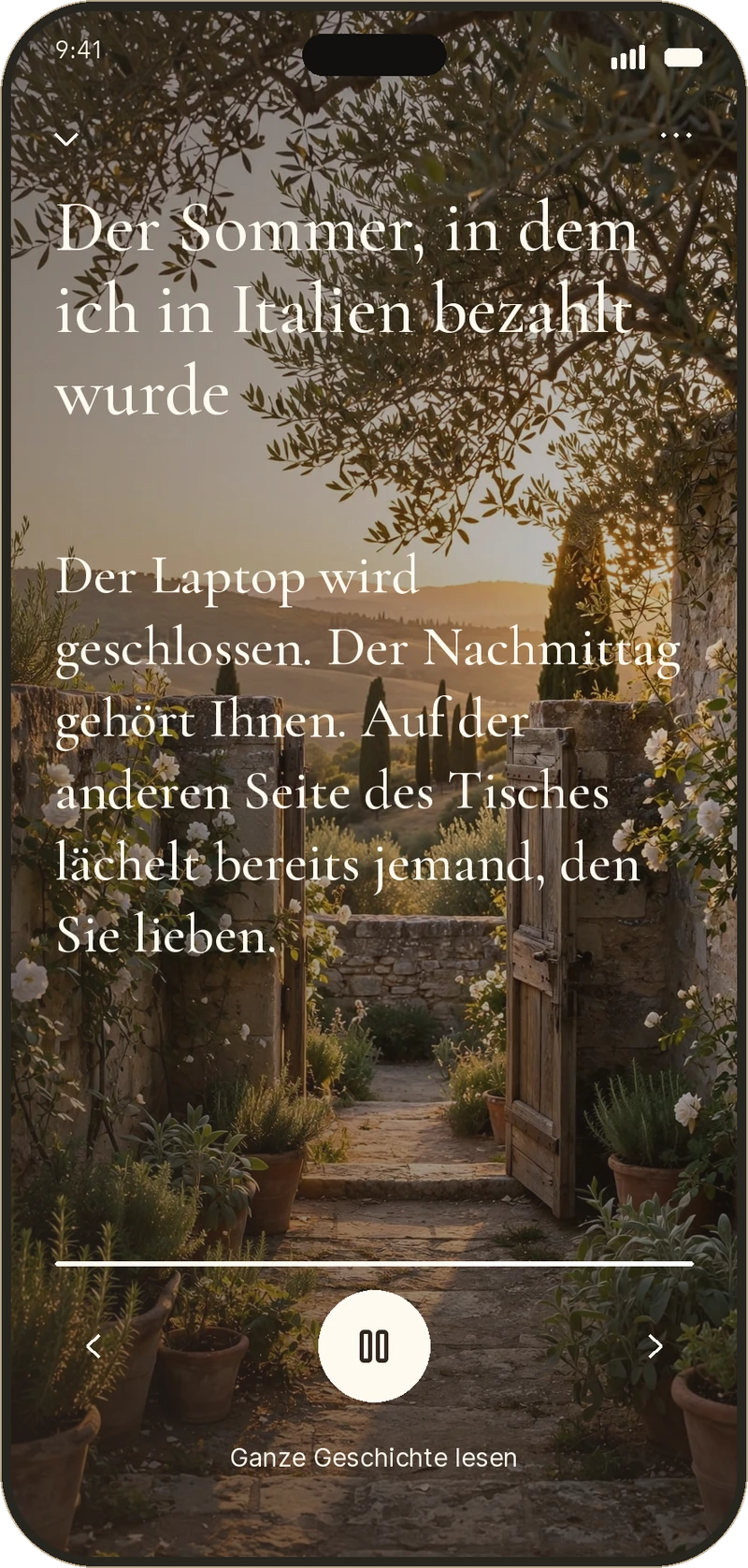 Ein täglicher Traum mit Wiedergabe durch eine Erzählstimme in else