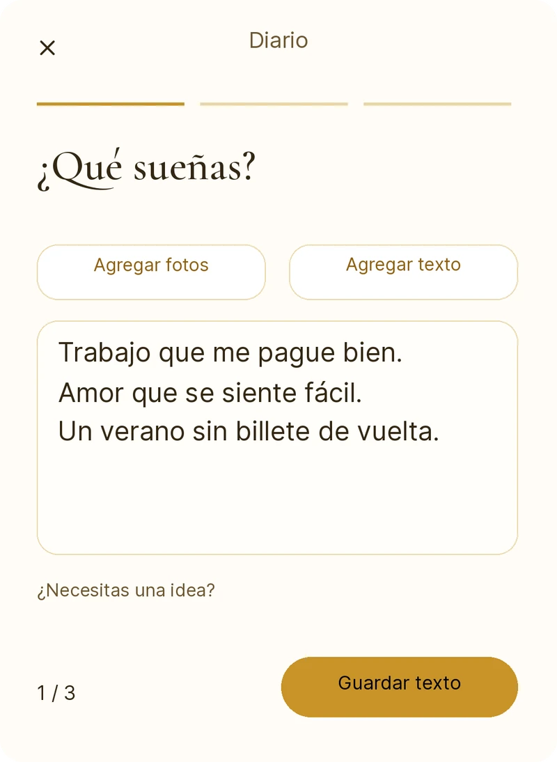 Escribir una reflexión sobre la vida soñada en else