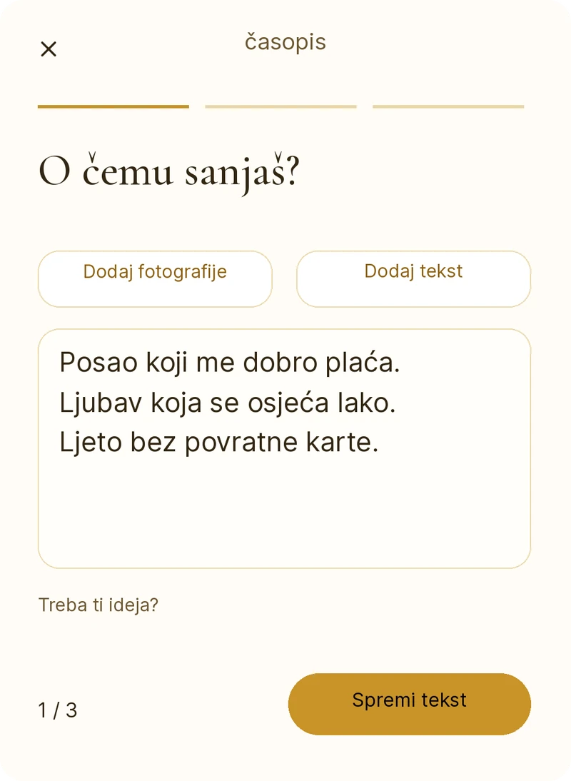 Zapisivanje razmišljanja o životu iz snova u Lumini