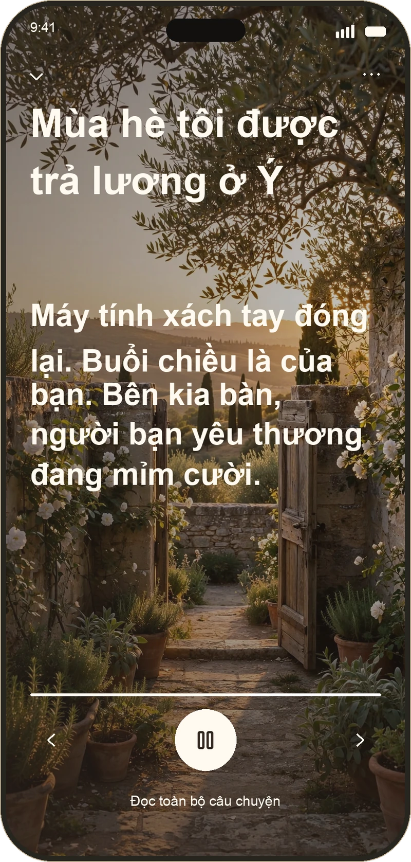 Giấc mơ mỗi ngày với phần phát lời kể trong else
